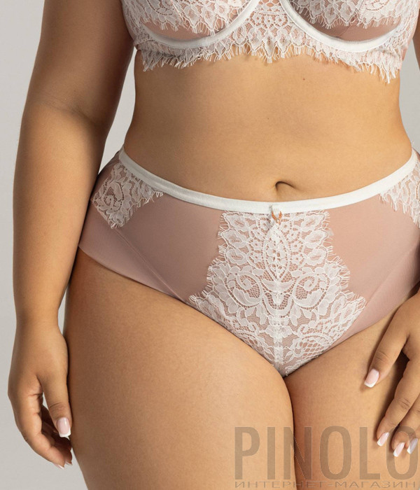 Трусики AVA AV 2152 бежеві з кремовим мереживом Трусики AVA AV 2152 бежеві з кремовим мереживом