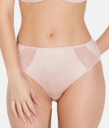 Классические трусики ROSME Sofia 722033 высокой посадки пудровые