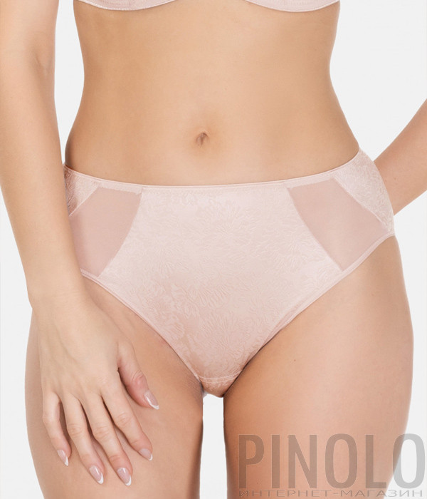 Класичні трусики ROSME Sofia 722033 високої посадки пудрові