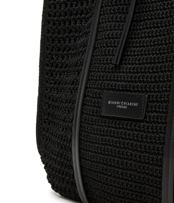 Сумка-сетка GIANNI CHIARINI Victoria 11582 из вязаной крючком ткани черная Сумка-сетка GIANNI CHIARINI Victoria 11582 из вязаной крючком ткани черная