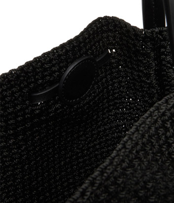 Сумка-сетка GIANNI CHIARINI Victoria 11582 из вязаной крючком ткани черная Сумка-сетка GIANNI CHIARINI Victoria 11582 из вязаной крючком ткани черная