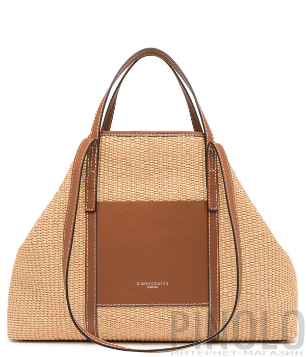Сумка из плетеной соломы GIANNI CHIARINI Superlight 10356 бежевая