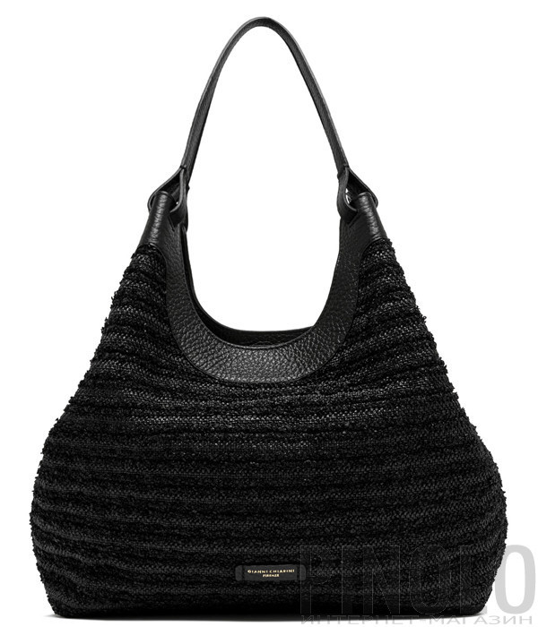 Сумка GIANNI CHIARINI Dua 11120 з текстилю та шкіри чорна