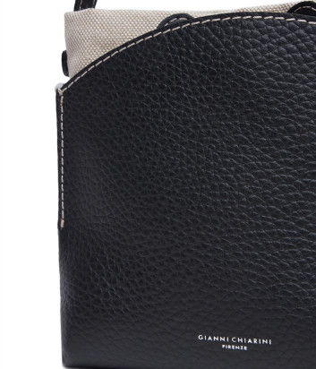 Двойная сумка GIANNI CHIARINI Asia 11235 в зернистой коже и текстиля черная