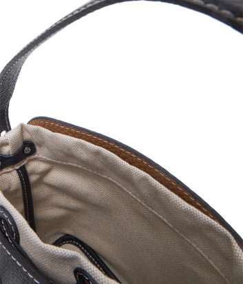 Двойная сумка GIANNI CHIARINI Asia 11235 в зернистой коже и текстиля черная