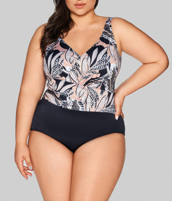 Цельный купальник AVA SKJ 61 LATTE с уплотненными чашками без косточек принт