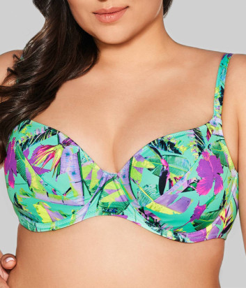 Купальный бюстгальтер с мягкой чашкой AVA SK 211 яркий принт