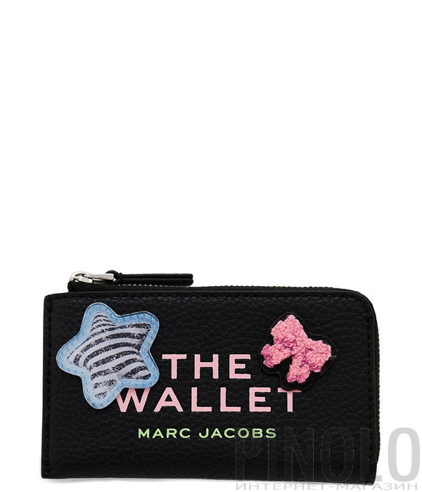Гаманець на блискавці MARC JACOBS The Sticker Patch 2S5SMP013S01 чорний з яскравим принтом