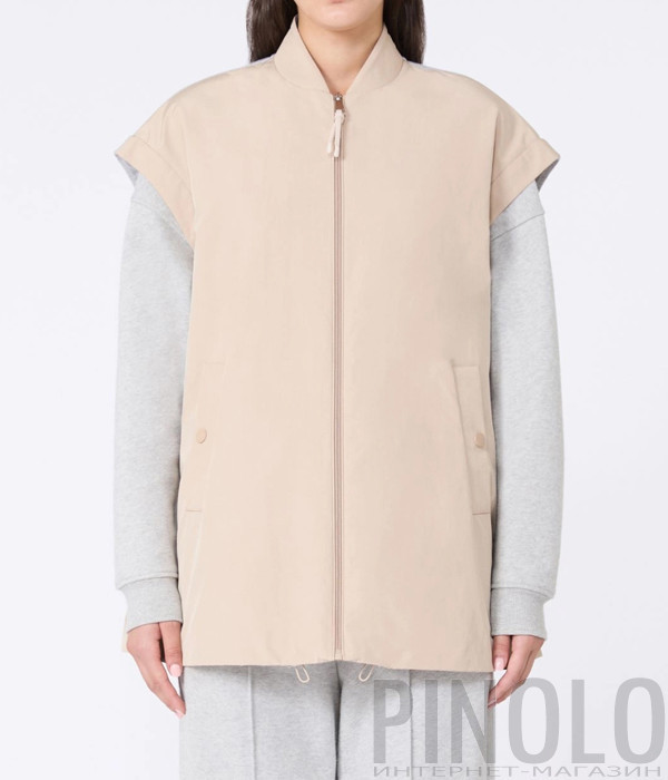 Жилет із підкладкою з джерсі WEEKEND Max Mara LIMOSA сіро-бежевий