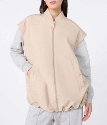 Жилет с подкладкой из джерси WEEKEND Max Mara LIMOSA серо-бежевый