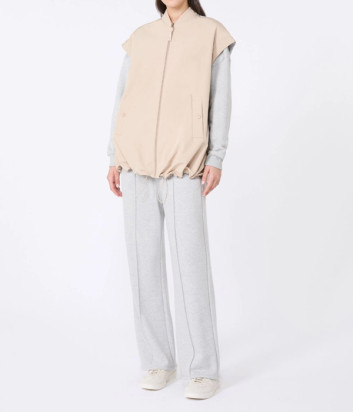 Жилет с подкладкой из джерси WEEKEND Max Mara LIMOSA серо-бежевый