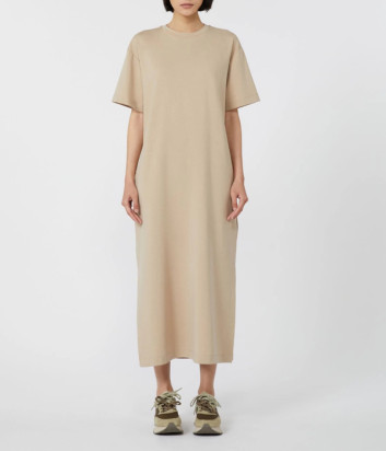 Длинное платье-футболка WEEKEND Max Mara Athos прямого покроя бежевое