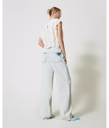 Джинсы широкого кроя TWINSET 251AP2451 голубые