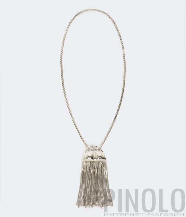 Ожерелье WEEKEND Max Mara с подвеской в форме сумки Pasticcino с бахромой