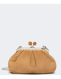 Мягкая замшевая сумка WEEKEND Max Mara VALOIS Pasticcino Bag Small цвет кэмел