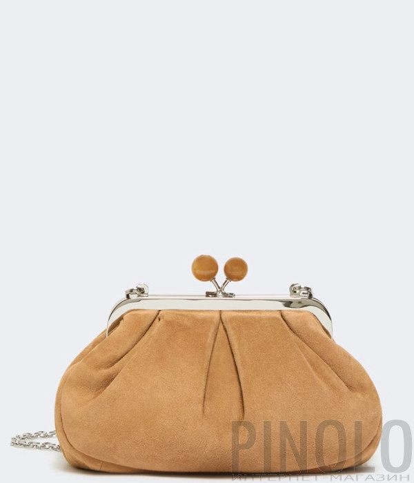 Мягкая замшевая сумка WEEKEND Max Mara VALOIS Pasticcino Bag Small цвет кэмел