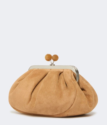Мягкая замшевая сумка WEEKEND Max Mara VALOIS Pasticcino Bag Small цвет кэмел