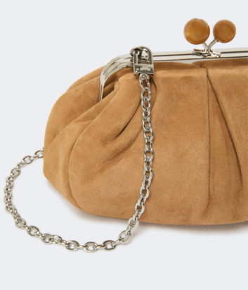 Мягкая замшевая сумка WEEKEND Max Mara VALOIS Pasticcino Bag Small цвет кэмел