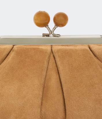 Мягкая замшевая сумка WEEKEND Max Mara VALOIS Pasticcino Bag Small цвет кэмел