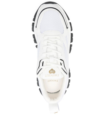 Кроссовки с тканевыми вставками TWINSET 251LLT012 на массивной подошве