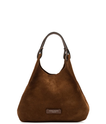 Сумка из мягкой замши GIANNI CHIARINI DUA 9779 рыже-коричневая