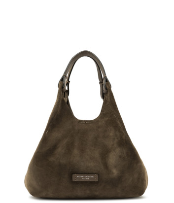 Сумка из мягкой замши GIANNI CHIARINI DUA 9779 серо-коричневая