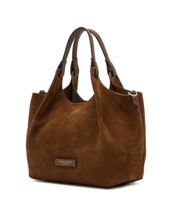 Сумка из мягкой замши GIANNI CHIARINI DUA 9779 рыже-коричневая