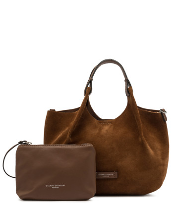 Сумка из мягкой замши GIANNI CHIARINI DUA 9779 рыже-коричневая