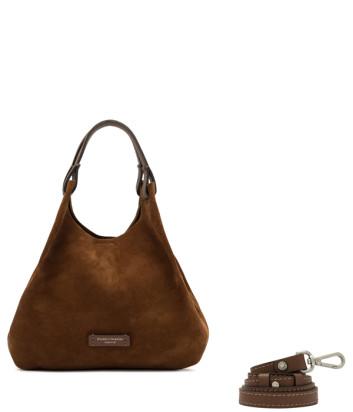 Сумка из мягкой замши GIANNI CHIARINI DUA 9779 рыже-коричневая