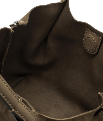 Сумка из мягкой замши GIANNI CHIARINI DUA 9779 серо-коричневая