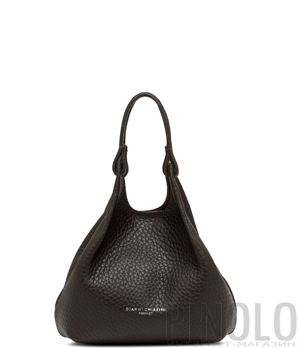 Маленькая сумка GIANNI CHIARINI DUA 9718 в мягкой зернистой коже коричневая