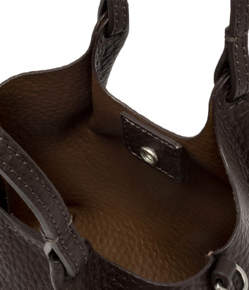 Маленькая сумка GIANNI CHIARINI DUA 9718 в мягкой зернистой коже коричневая