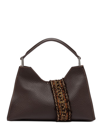 Сумка в зернистій шкірі GIANNI CHIARINI AURORA 10565 шоколадна