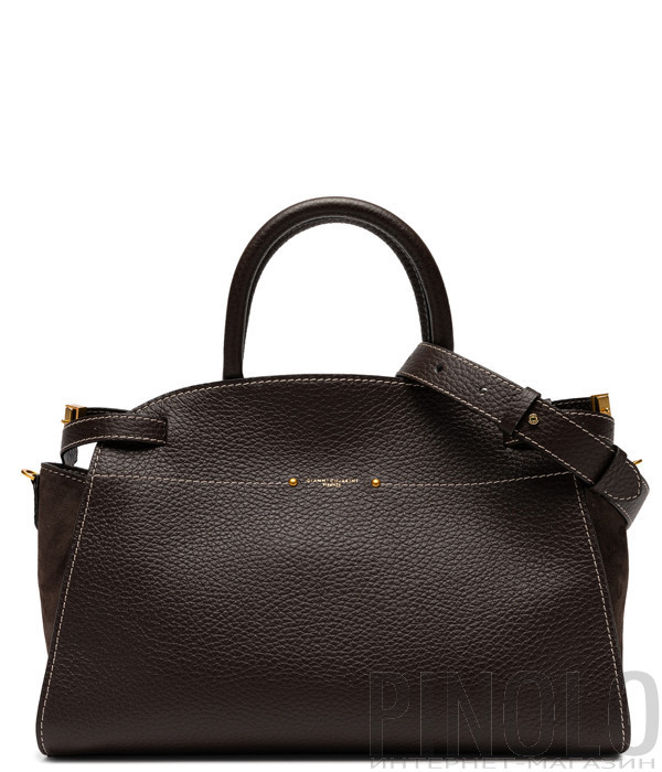 Сумка из кожи GIANNI CHIARINI FARAH 11466 с замшевыми вставками коричневая