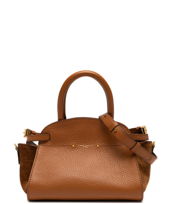 Сумка из кожи GIANNI CHIARINI FARAH 11465 с замшевыми вставками рыжая