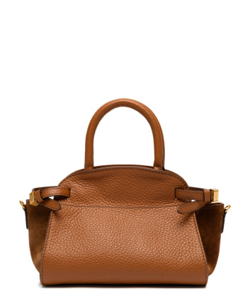 Сумка из кожи GIANNI CHIARINI FARAH 11465 с замшевыми вставками рыжая