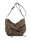 Замшева сумка GIANNI CHIARINI SHANIA 11510 з кишенями сіро-коричнева