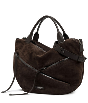 Замшевая сумка GIANNI CHIARINI SHANIA 11511 с карманами коричневая