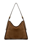 Замшевая сумка GIANNI CHIARINI PENELOPE 12043 на магнитной застежке коричневая