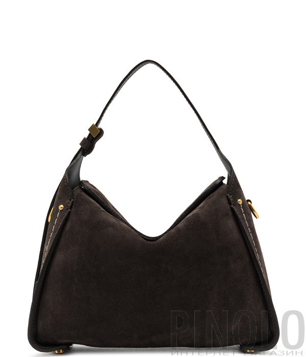Замшевая сумка GIANNI CHIARINI PENELOPE 12041 на магнитной застежке шоколадная