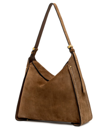 Замшевая сумка GIANNI CHIARINI PENELOPE 12043 на магнитной застежке коричневая