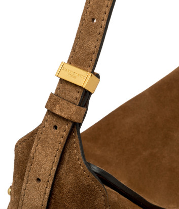 Замшевая сумка GIANNI CHIARINI PENELOPE 12043 на магнитной застежке коричневая