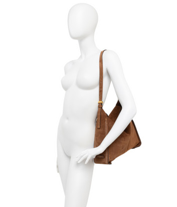 Замшевая сумка GIANNI CHIARINI PENELOPE 12043 на магнитной застежке коричневая