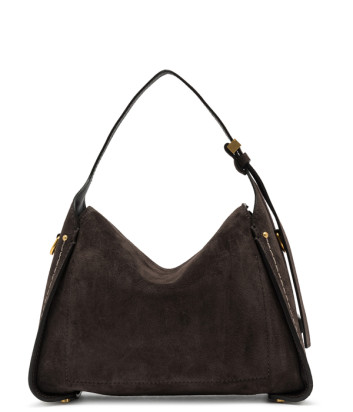 Замшевая сумка GIANNI CHIARINI PENELOPE 12041 на магнитной застежке шоколадная