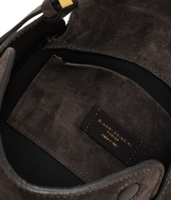 Замшевая сумка GIANNI CHIARINI PENELOPE 12041 на магнитной застежке шоколадная