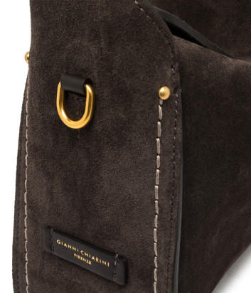 Замшевая сумка GIANNI CHIARINI PENELOPE 12041 на магнитной застежке шоколадная