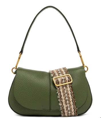 Шкіряна сумка через плече GIANNI CHIARINI HELENA ROUND 11088 зелена