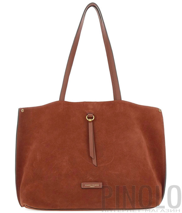 Большая сумка GIANNI CHIARINI EGLE 11485 из мягкой замши терракотовая
