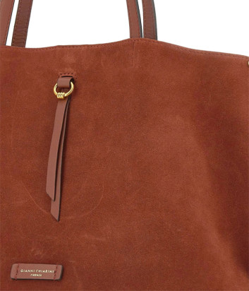 Большая сумка GIANNI CHIARINI EGLE 11485 из мягкой замши терракотовая