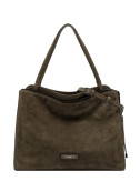 Містка сумка GIANNI CHIARINI JANIS 11246 з м'якої замші коричнева